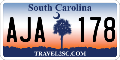 SC license plate AJA178