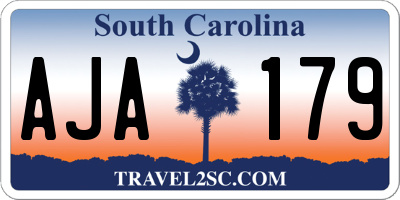 SC license plate AJA179