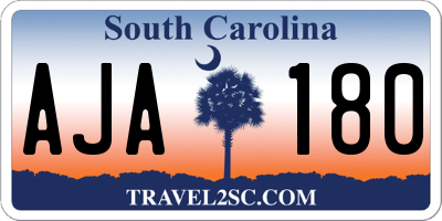 SC license plate AJA180