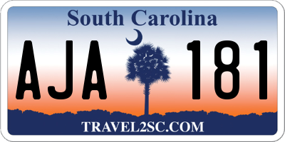 SC license plate AJA181