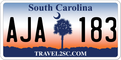 SC license plate AJA183