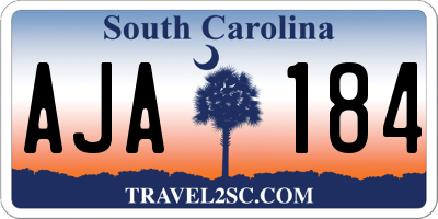SC license plate AJA184