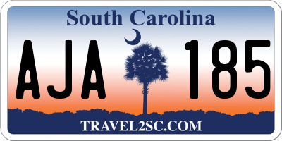 SC license plate AJA185