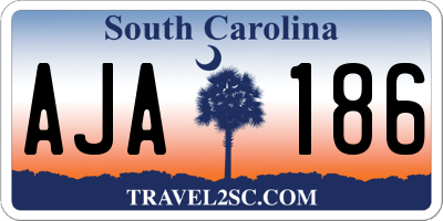 SC license plate AJA186