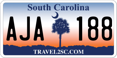 SC license plate AJA188
