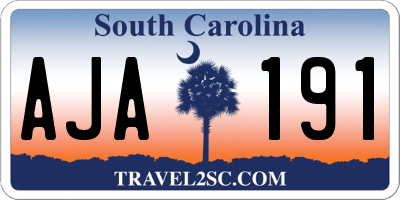 SC license plate AJA191