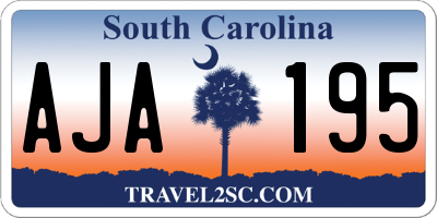 SC license plate AJA195