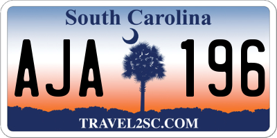 SC license plate AJA196