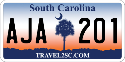 SC license plate AJA201