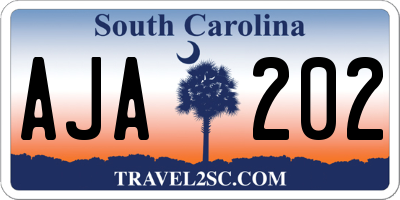 SC license plate AJA202