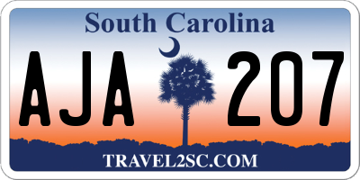 SC license plate AJA207