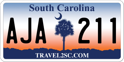 SC license plate AJA211