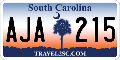 SC license plate AJA215
