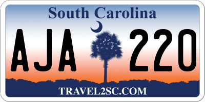 SC license plate AJA220