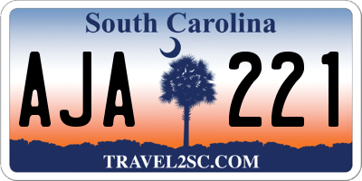 SC license plate AJA221