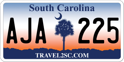 SC license plate AJA225