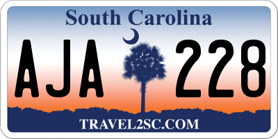 SC license plate AJA228