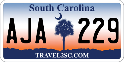 SC license plate AJA229