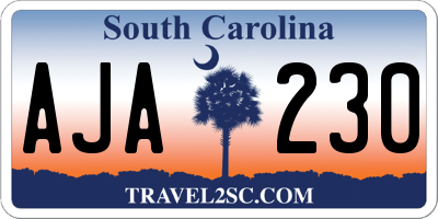 SC license plate AJA230