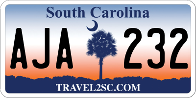 SC license plate AJA232