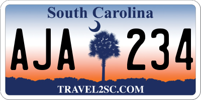 SC license plate AJA234