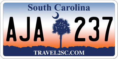 SC license plate AJA237