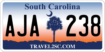 SC license plate AJA238
