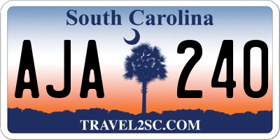 SC license plate AJA240