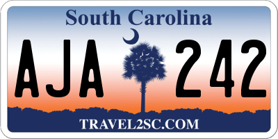 SC license plate AJA242