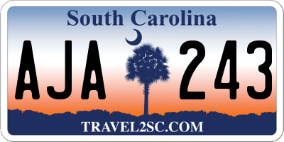 SC license plate AJA243