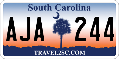SC license plate AJA244