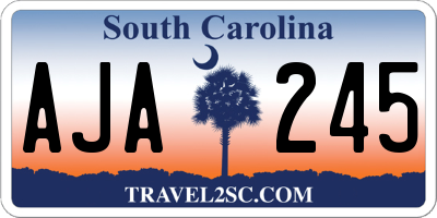 SC license plate AJA245