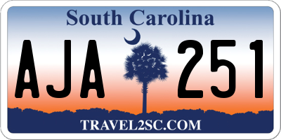 SC license plate AJA251