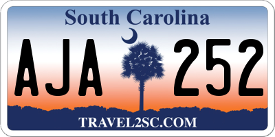SC license plate AJA252