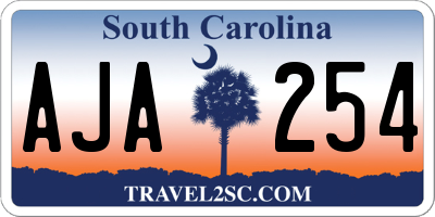 SC license plate AJA254