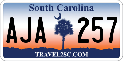SC license plate AJA257