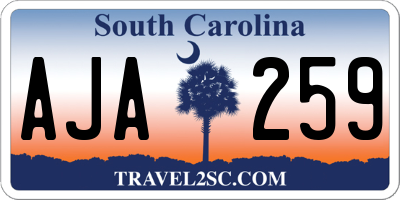 SC license plate AJA259