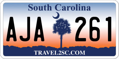 SC license plate AJA261