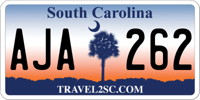 SC license plate AJA262