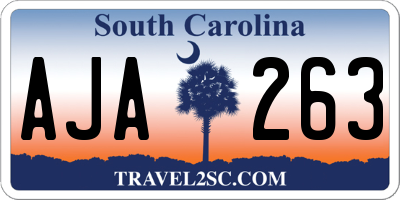 SC license plate AJA263