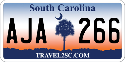 SC license plate AJA266