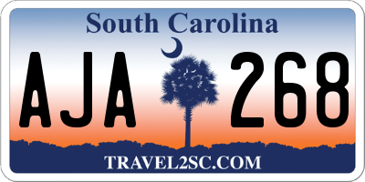 SC license plate AJA268