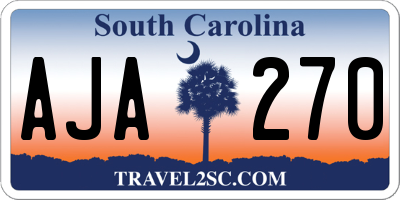 SC license plate AJA270