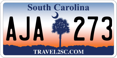 SC license plate AJA273