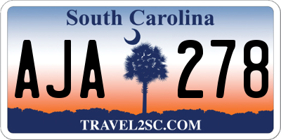 SC license plate AJA278