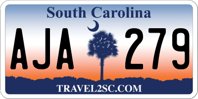 SC license plate AJA279