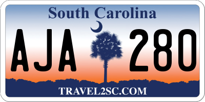 SC license plate AJA280