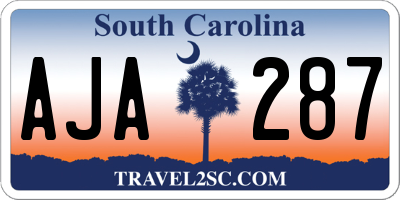 SC license plate AJA287