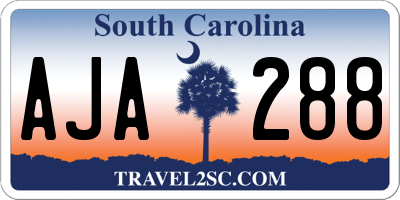 SC license plate AJA288