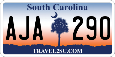 SC license plate AJA290